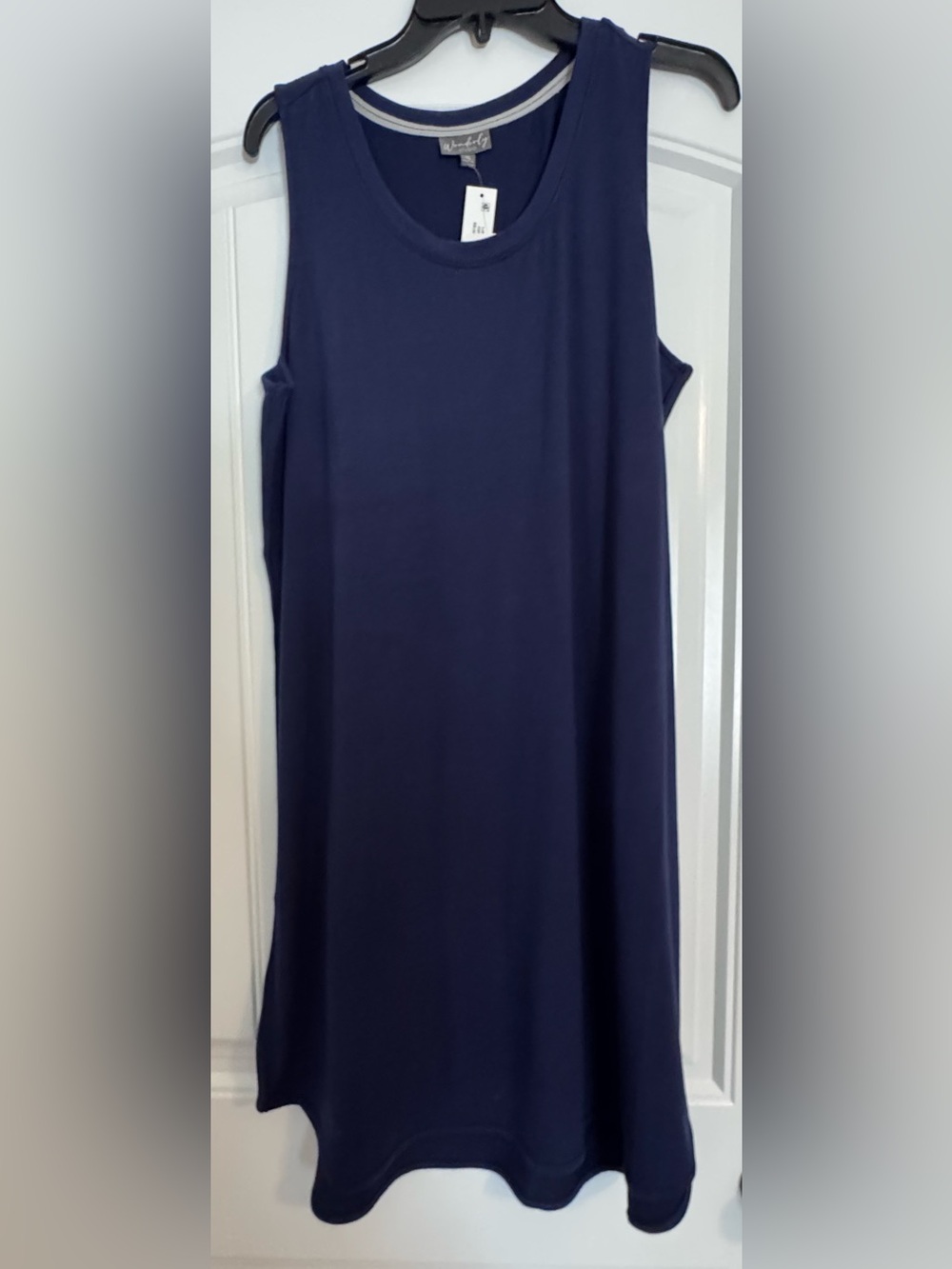 Wonderly Navy Blue Sleeveless Midi Dress